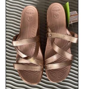 Crocs Gold Metallic Mini Wedge